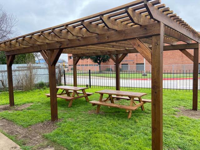 Pergola picnic area in the courtyard
